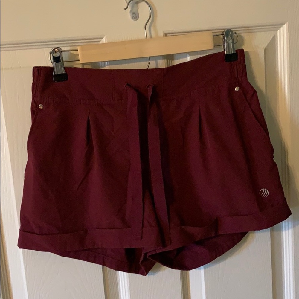 Maroon athletic shorts